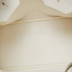 Hermes Blanc Togo Leather Palladium Finish Birkin 40 Bag