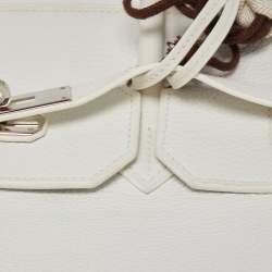Hermes Blanc Togo Leather Palladium Finish Birkin 40 Bag