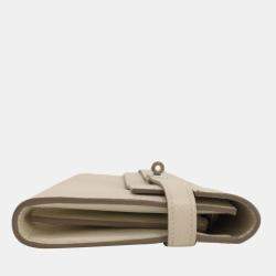 Pre Owned Hermes Kelly cream long wallet Epson ladies