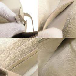 Pre Owned Hermes Kelly cream long wallet Epson ladies