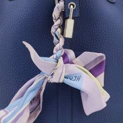 Hermes Blue Agate Taurillion Clemence Leather Picotin Lock 18 Bag