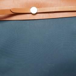 Hermes Natural/Bleu De Malte Leather and Canvas Herbag Zip 39 Bag