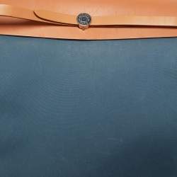 Hermes Natural/Bleu De Malte Leather and Canvas Herbag Zip 39 Bag