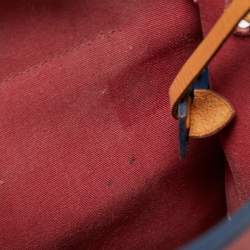 Pre Owned Hermes Ruby/Bleu de Malte/Naturel Leather and Canvas Herbag Zip 31 Bag