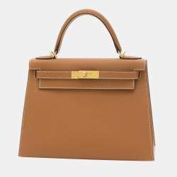 Hermes Kelly Bag Togo Leather Gold Hardware In Marble