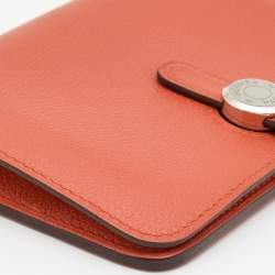 Pre Owned Hermes Capuccine Evercolor Leather Dogon Compact Wallet
