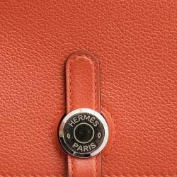 Pre Owned Hermes Capuccine Evercolor Leather Dogon Compact Wallet