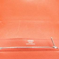 Pre Owned Hermes Capuccine Evercolor Leather Dogon Compact Wallet