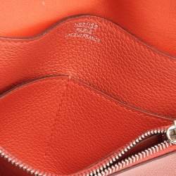 Pre Owned Hermes Capuccine Evercolor Leather Dogon Compact Wallet