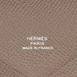 Hermes Etoupe Epsom Leather Calvi Card Holder