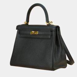 Hermes Black Togo Leather Gold Hardware Kelly 25 Bag