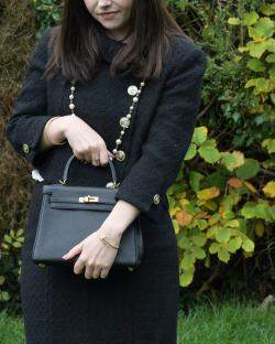 Hermes Black Togo Leather Gold Hardware Kelly 25 Bag