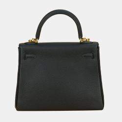 Hermes Black Togo Leather Gold Hardware Kelly 25 Bag