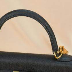 Hermes Black Togo Leather Gold Hardware Kelly 25 Bag