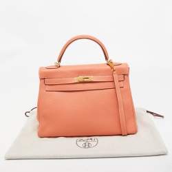 Hermes Crevette Taurillion Clemence Leather Gold Finish Kelly Retourne 32 Bag