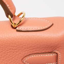 Hermes Crevette Taurillion Clemence Leather Gold Finish Kelly Retourne 32 Bag