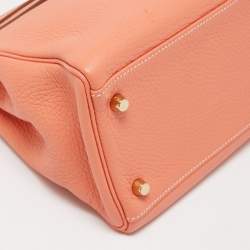 Hermes Crevette Taurillion Clemence Leather Gold Finish Kelly Retourne 32 Bag
