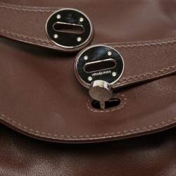 Hermes Chocolate Swift Leather Palladium Finish Lindy 34 Bag
