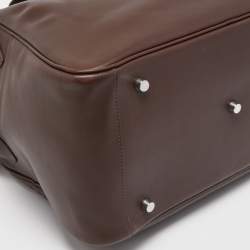 Hermes Chocolate Swift Leather Palladium Finish Lindy 34 Bag