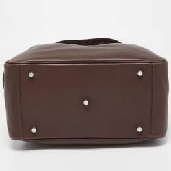 Hermes Chocolate Swift Leather Palladium Finish Lindy 34 Bag