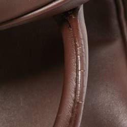 Hermes Chocolate Swift Leather Palladium Finish Lindy 34 Bag