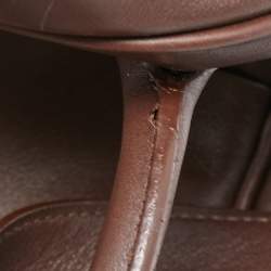 Hermes Chocolate Swift Leather Palladium Finish Lindy 34 Bag