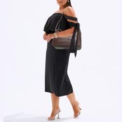 Hermes Chocolate Swift Leather Palladium Finish Lindy 34 Bag