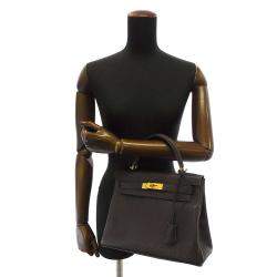 Pre Owned Hermes Black Togo Leather Gold Hardware Kelly 28 Retourne Bag 