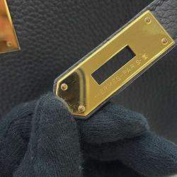 Pre Owned Hermes Black Togo Leather Gold Hardware Kelly 28 Retourne Bag 