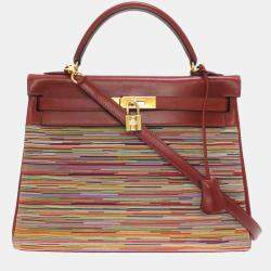 Hermes Multicolor Tiger Printed Silk and Swift Leather Silky City