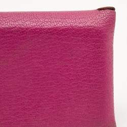Hermes Cyclamen Chevre Mysore Leather Calvi Card Holder