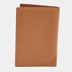 Pre Owned Hermes Gold Evercolor Leather  MC² Euclide Card Holder
