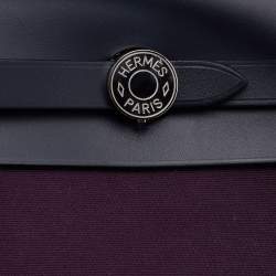 Hermes Cassis/Bleu Indigo Vache Hunter and Canvas Herbag Zip 31 Bag