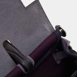 Hermes Cassis/Bleu Indigo Vache Hunter and Canvas Herbag Zip 31 Bag