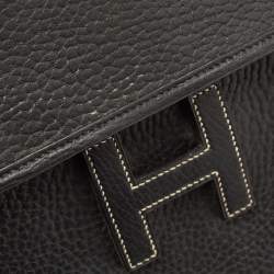 Pre Owned Hermes Black Fjord Leather Elan Jige 29 Clutch