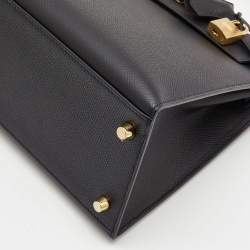 Hermès  Black Epsom Leather Gold Finish Kelly Sellier 28 Bag