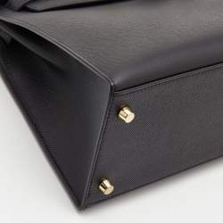 Hermès  Black Epsom Leather Gold Finish Kelly Sellier 28 Bag