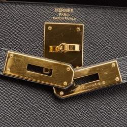 Hermès  Black Epsom Leather Gold Finish Kelly Sellier 28 Bag