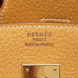 Hermes Natural Fjord Leather Gold Finished Birkin 30 Bag