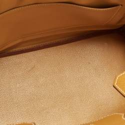 Hermes Natural Fjord Leather Gold Finished Birkin 30 Bag