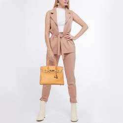 Hermes Natural Fjord Leather Gold Finished Birkin 30 Bag