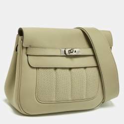 Pre Owned Hermes Sauge Swift Leather Palladium Finish Berline 28 Bag