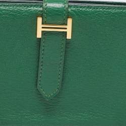 Hermés Vert Bengal Chevre Leather Bearn Gusset Wallet
