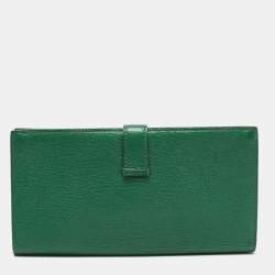 Hermés Vert Bengal Chevre Leather Bearn Gusset Wallet