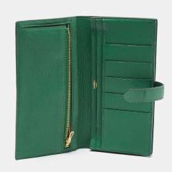 Hermés Vert Bengal Chevre Leather Bearn Gusset Wallet