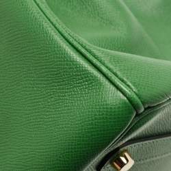Pre Owned Hermes Vert Bengal Epsom Leather Gold Finish Birkin 35 Bag