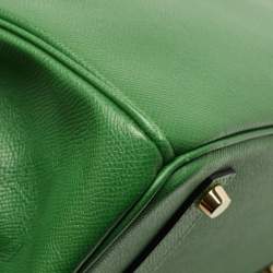 Pre Owned Hermes Vert Bengal Epsom Leather Gold Finish Birkin 35 Bag