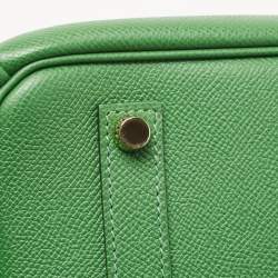 Pre Owned Hermes Vert Bengal Epsom Leather Gold Finish Birkin 35 Bag