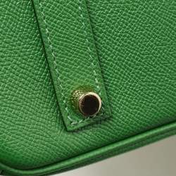 Pre Owned Hermes Vert Bengal Epsom Leather Gold Finish Birkin 35 Bag