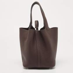 Hermes Rouge Sellier Taurillon Clemence Leather Picotin Lock 22 Bag